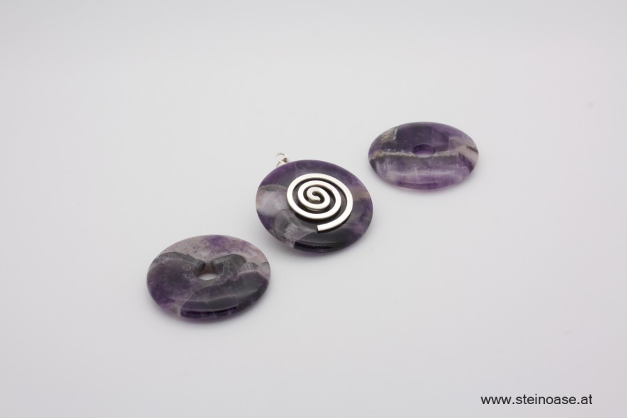 1 Stk. Donut 40mm Amethyst Chevron dunkel